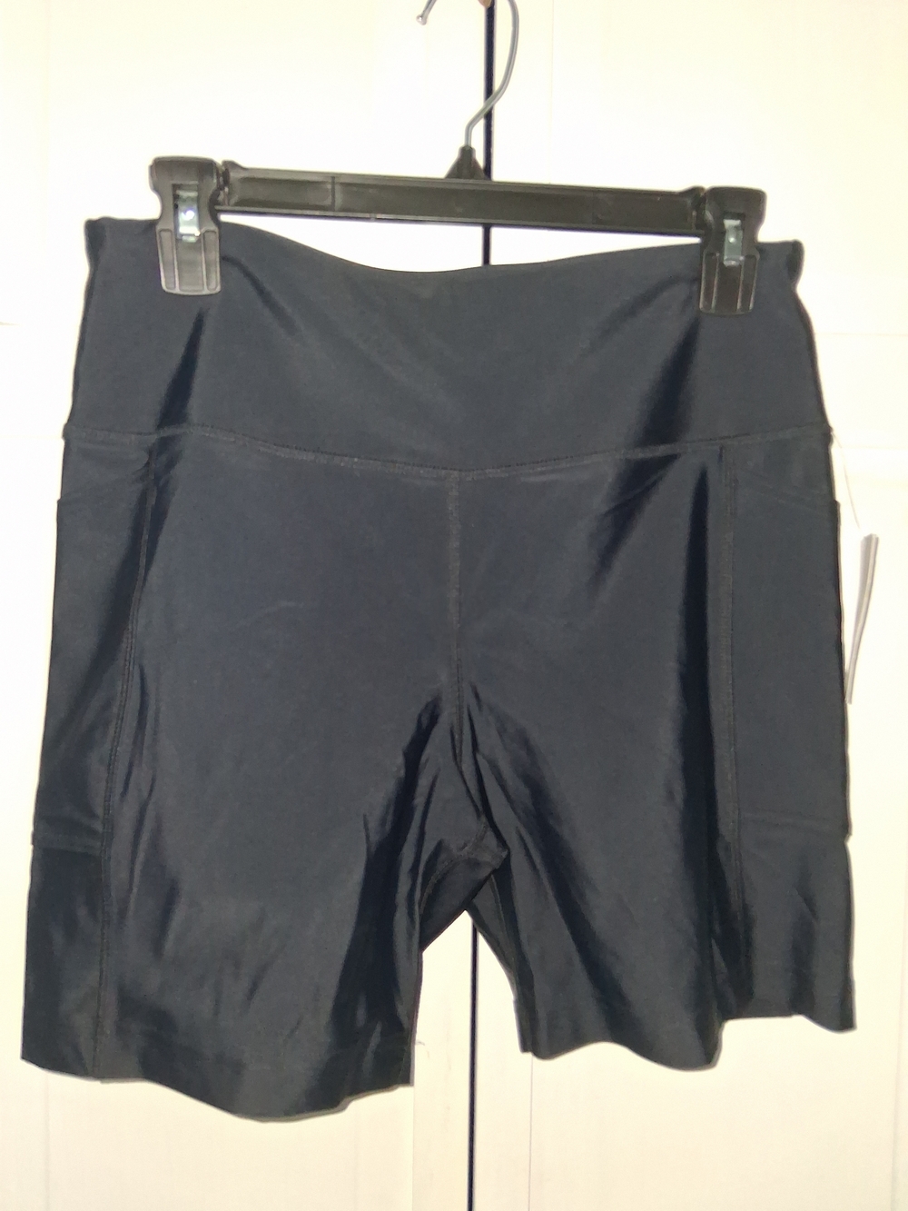 Lands' End Women's Black Bike Shorts with Wide Waistband